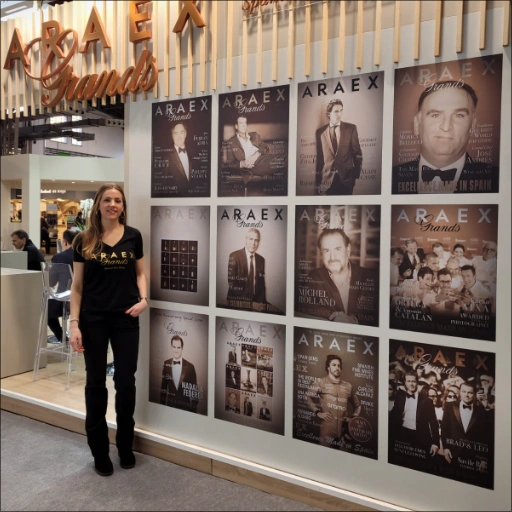 Event hostess at the magnificent Araex stand, at the Barcelona Wine Week held at Fira de Barcelona.